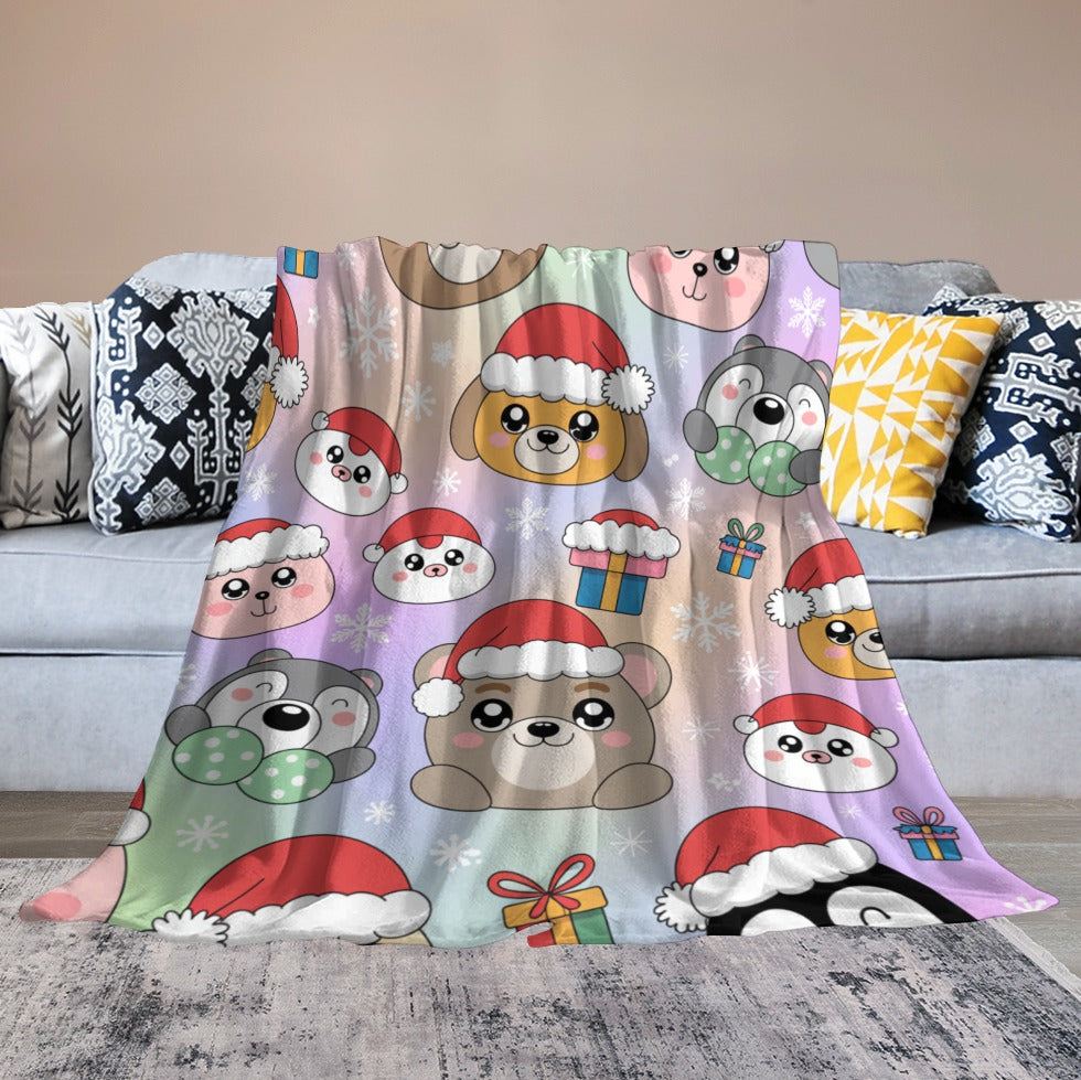 Christmas Ultra Soft Flannel Blanket – Cozy Holiday Throw, Warm Fleece Blanket for Bed & Sofa,