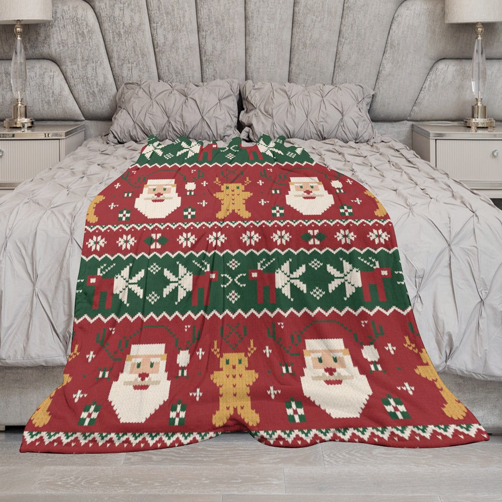 Christmas Ultra Soft Flannel Blanket – Cozy Holiday Throw, Warm Fleece Blanket for Bed & Sofa,
