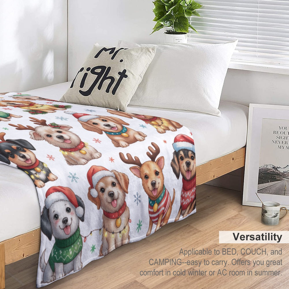 Cute Christmas Dog Blanket Cozy Anti-Pilling Flannel Throw for Dog Lovers  Soft Warm Holiday Blanket for Home, Couch & Gifts