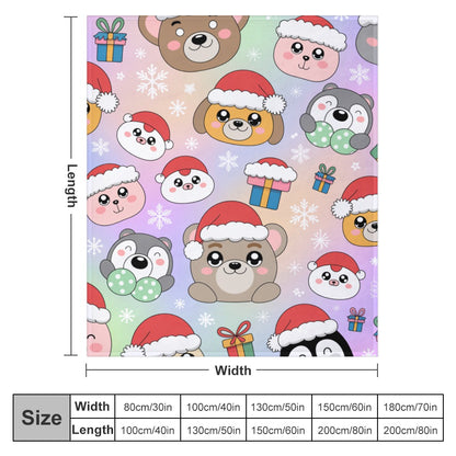 Christmas Ultra Soft Flannel Blanket – Cozy Holiday Throw, Warm Fleece Blanket for Bed & Sofa,