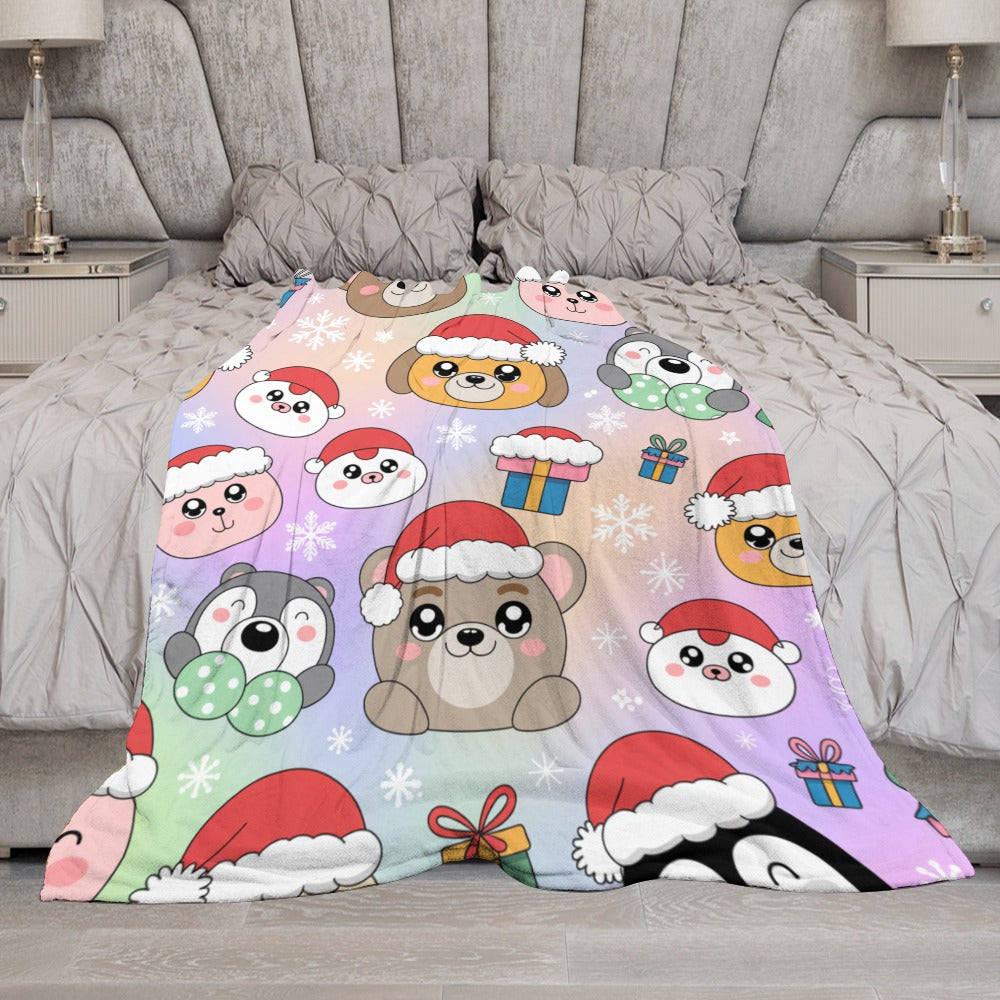 Christmas Ultra Soft Flannel Blanket – Cozy Holiday Throw, Warm Fleece Blanket for Bed & Sofa,