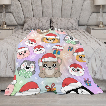 Christmas Ultra Soft Flannel Blanket – Cozy Holiday Throw, Warm Fleece Blanket for Bed & Sofa,