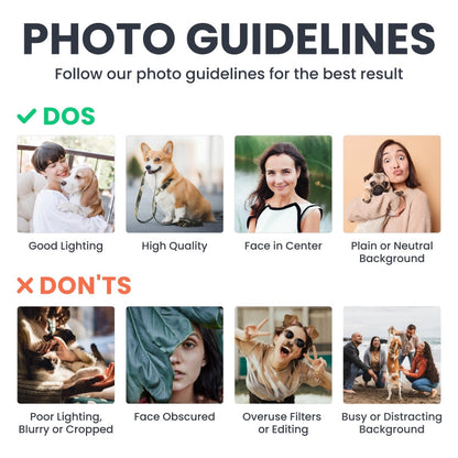 Custom doormat photo guidelines: Examples of acceptable and unacceptable photos for personalized doormats